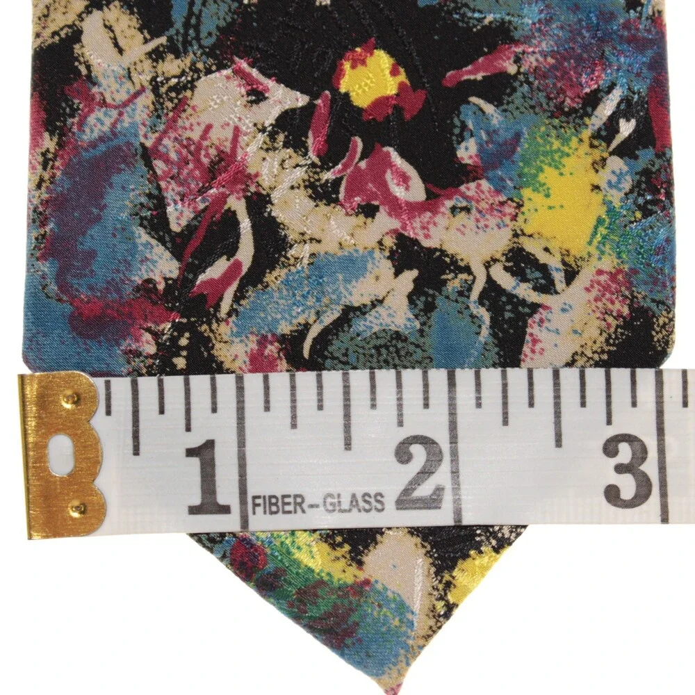 Italo Ferretti NWOT Neck Tie in Multicolor Abstract Print 100% Silk